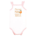 Hudson Baby baby girls Cotton Sleeveless Bodysuits and Toddler T Shirt Set, Citrus Orange, 9-12 Months US
