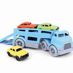 Green Toys Car Carrier, Blue - Pretend Play, Motor Skills, Kids Toy Vehicle. No BPA, phthalates, PVC. Dishwasher Safe, Recycled Plastic, Made in USA (4 Piece Set)