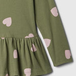 GAP Baby Girls Long Sleeve Peplum Tee Hearts 12-18M