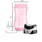 Chicco My Tumbler Toddler Sippy Cup for 2+ Years, 12oz Spill-Proof when Closed Water Bottle with Free-Flow Spout, Flip-Up Carry Handle, Easy Grip, BPA Free, Pink