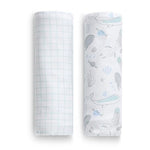Delta Children 100% Organic Jersey Cotton Baby Receiving Blankets for Girls and Boys – 30x40 Inches - GOTS Certified (Pack of 2), Sea Life
