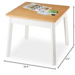 Melissa & Doug Wooden Square Table – Kids Furniture for Playroom (Natural/White)