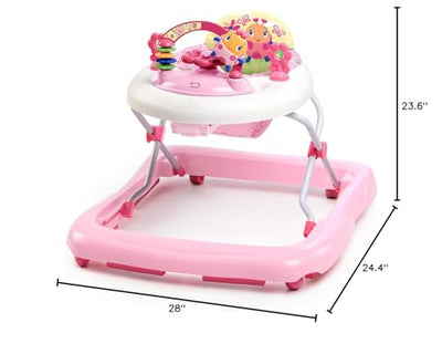 Bright Starts JuneBerry Walk-A-Bout Baby Walker and Entertainer, with Easy Fold Frame for Storage, Ages 6 Months +