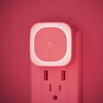 YUNLEX 2 Pack Plug in Night Light with Motion Sensor & Dusk to Dawn Sensor, 3 Sensor Modes, Red Night Lights Plug into Wall, Dimmable Nightlight for Bedroom, Bathroom, Indoor, Gifts for Adults, Kids