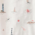 little planet by carter's Baby 3-pack Short Sleeve Bodysuits made with Organic Cotton, Coastal, 6M