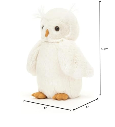 Jellycat Bashful Owl Stuffed Animal, Medium 10.5 inches - Bird Plush Toy - Classic Children's Gift