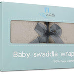 BlueMello Swaddle Blanket | Ultra-Soft Plush Essential for Infants 0-6 Months | Receiving Swaddling Wrap Grey | Ideal Newborn Registry and Toddler Boy Accessories | Perfect Baby Girl Shower Gift