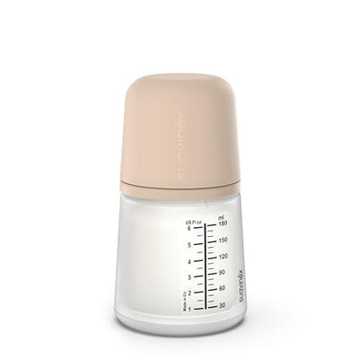 Suavinex Zero Zero Anti Colic Baby Bottle, No 1 Spanish Baby Bottle Brand, Minimizes Bottle Rejection & Nipple Confusion, Perfect for Breastfeeding Babies, Adaptable Flow, 6 oz, Light