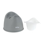 Nuby Beginner's Potty Training Seat - Removable Bowl and Integrated Splash Guard - 9+ Months - Gray