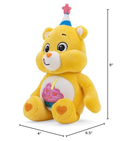 Care Bears 9" Bean Plush (Glitter Belly) - Birthday Bear - Soft Huggable Material!, Small