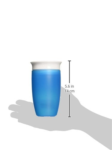 Munchkin Sippy Cups for Toddlers 1-3, Spill Proof Miracle 360 Cup, 10 Ounce, 2 Pack, Green/Blue