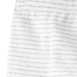 Little Planet by Carter's Unisex-Baby 2-Pack Pants Made with Organic Cotton, Gray Stripe Cream Footed, 6 Months