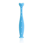 Frida Baby Triple-Angle Toothhugger Training Toddler Toothbrush, Easter Basket Stuffer for Kids, Toddler Toothbrush 2+, Soft Bristles, Suction Cups, Three Sided, Cleans All Sides at Once, Blue