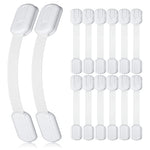 4our Kiddies 14 Pack Baby Proof Cabinet Latches, Childproof Drawer Latches with 12 Extra 3M Adhesives, Adjustable No Drilling Child Safety Cabinet Locks Straps Baby Drawer Locks for Kids Baby Safety