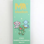 MeeRoh Kids Bamboo Toothbrush 4 Pack – Ultra Soft Bristles for Toddlers & Children Ages 3–8 – Kids Toothbrush Eco-Friendly Bamboo Handle – Multi-Color