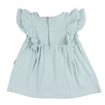 Gerber Baby Girls Cotton Dress and Diaper Cover Set, Aqua Blue, 0-3 Months