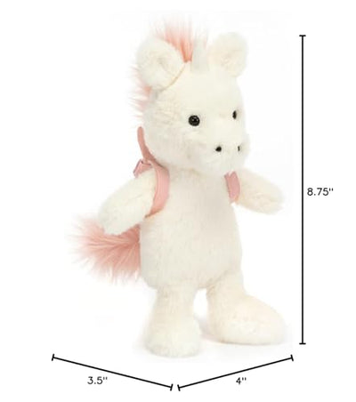 Jellycat Backpack Unicorn Stuffed Animal, 8.5" - Mythical Plush Toy - Classic Children's Gift