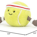 Jellycat Amuseables Tennis Ball Stuffed Toy, 3.5 inches - Tennis Ball Plush for Sports Fans