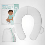 Frida Baby Fold-and-Go Portable Potty Seat for Toilet, Foldable Travel Potty Seat for Toddler, Fits Round & Oval Toilets, Non-Slip Base, Handles, Includes Free Travel Bag