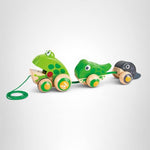 Hape Pull Along Frog Family with Anti-Rollover Wheels, Toddler Push and Pull Toys