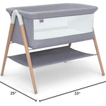 Simmons Kids Koi by The Bed Bassinet with Breathable Mesh and Natural Beechwood Legs, Dove Grey