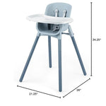 Chicco Zest 4-in-1 Folding High Chair, Feeding Chair, Toddler Chair and Youth Stool, Multi-Use Easy Clean High Chair | Capri/Blue