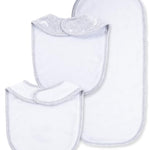 Little Me Clothes for Baby 100% Cotton 3-Piece Moon and Stars Bib and Burp Set, 2 Bibs and 1 Shoulder Wrap