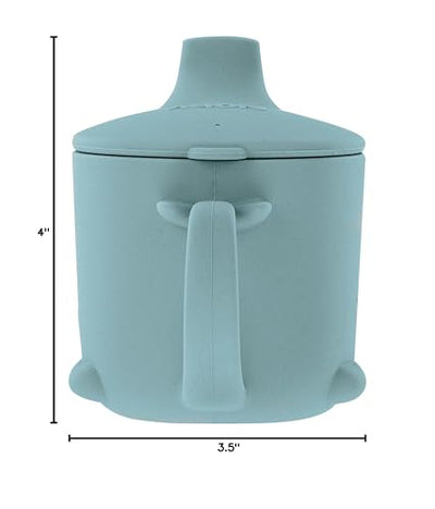 Nuby Animal Friends Silicone Sippy Cup - Toddler Cup with One-Handle - 6+ months - Blue Whale