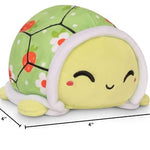 TeeTurtle - The Original Reversible Turtle Plushie - Strawberries + Flowers - Cute Sensory Fidget Stuffed Animals That Show Your Mood