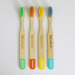 MeeRoh Kids Bamboo Toothbrush 4 Pack – Ultra Soft Bristles for Toddlers & Children Ages 3–8 – Kids Toothbrush Eco-Friendly Bamboo Handle – Multi-Color