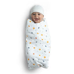 Delta Children 100% Cotton Flannel Baby Receiving Blankets for Girls and Boys – 30x30 Inches (Pack of 4), Space Exploration