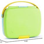 Munchkin Lunch Bento Box for Kids and Toddlers, Includes Stainless Steel Utensils, BPA-Free, 18 Months and Up, Blue/Green/Yellow