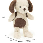 Jellycat Backpack Puppy Stuffed Animal, 8.5" - Dogs & Puppies Plush Toy - Classic Children's Gift