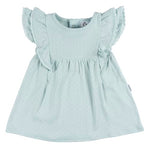 Gerber Baby Girls Cotton Dress and Diaper Cover Set, Aqua Blue, 0-3 Months