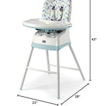 Chicco Stack 1-2-3 Multi-Use Convertible High Chair for Babies and Toddlers, 5-Point Harness and 3-Position Recline, Easy-Clean Baby High Chair Booster Stool Combo | Cadiz/Blue