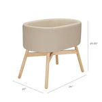 babyletto x GATHRE Capsule Bassinet in Vegan Millet Leather, Wipeable & Water Resistant