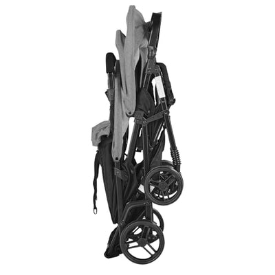 VEVOR Double Stroller, Foldable Lightweight Twin Stroller with Tandem Seating, Adjustable Backrest/Footrest, Wrap-Around Safety Harness, Storage Basket & Tray, for Newborn and Toddler (Dark Gray)