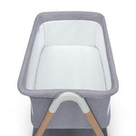Simmons Kids Koi by The Bed Bassinet with Breathable Mesh and Natural Beechwood Legs, Dove Grey