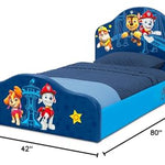 Delta Children PAW Patrol Upholstered Twin Bed, Blue