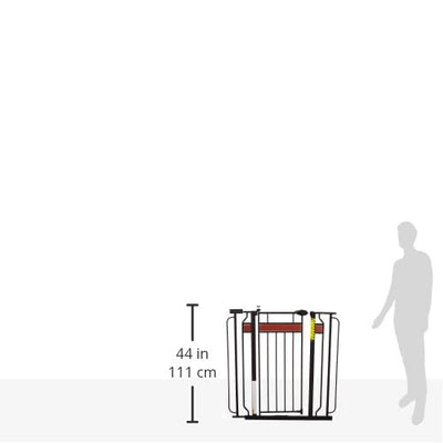 Regalo Safety 37" Extra Tall Baby Gate for Doorways & Bottom of Stairs, Wood Accent Pressure Mounted Gate with Door for Babies, Toddlers & Pets, Tested & Safe for 30 Years, American Designed and Owned