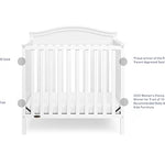 Graco Stella 4-in-1 Convertible Mini Crib with Bonus Mattress – Includes Bonus 2.75 Inch Thick Mattress with Water-Resistant Cover, Converts to Twin Bed, Ideal Crib for Small Spaces (White)