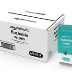 Amazon Basics Flushable Adult Toilet Wipes, Fragrance Free, 42 Count (Pack of 8) (Total 336 wipes) (Previously Solimo)
