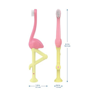 Dr. Brown's Baby and Toddler Toothbrush, Flamingo 1-Pack, 1-4 Years