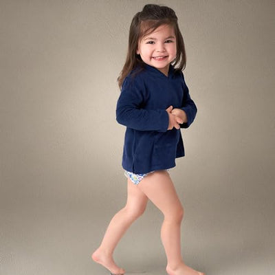 Gerber Baby Toddler Hooded Kangaroo Pocket Terry Cover Up, Navy, 4T