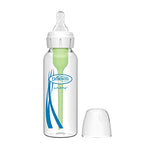 Dr. Brown's Natural Flow Anti-Colic Options+ Narrow Glass Baby Bottle, 8 oz/250 mL, with Level 1 Slow Flow Nipple, 1 Pack, 0m+