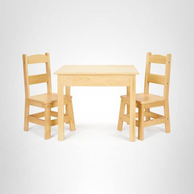 Melissa & Doug Solid Wood Kids Table and Chairs (2), Premium Quality Wooden Toddler Table and Chair Set for Kids Playroom Furniture & Montessori Classroom Furniture for Boys & Girls Ages 3+