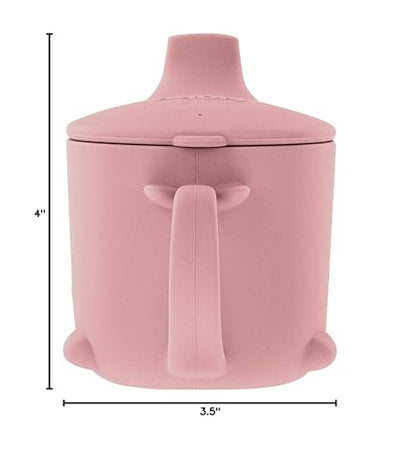 Nuby Animal Friends Silicone Sippy Cup - Toddler Cup with One-Handle - 6+ months - Pink Whale