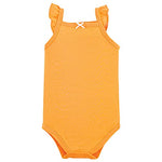 Hudson Baby baby girls Cotton Sleeveless Bodysuits and Toddler T Shirt Set, Citrus Orange, 9-12 Months US