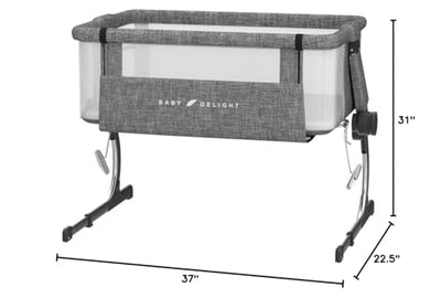 Baby Delight Beside Me Dreamer Bassinet | Bedside Sleeper | 6-Position Height Adjustment | Charcoal Tweed