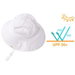 pureborn Baby Boy Girl Sun Hat UPF 50+ Flap Bucket Hat Swim Cap Beach Hat for Infant Boy Girl 0-3 Months White